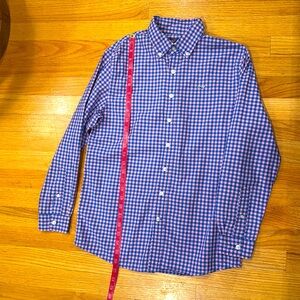 Vineyard Vines button down Whale Shirt Boys size Large (18) pink & blue Gingham